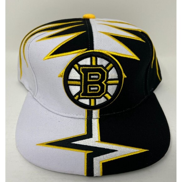 Mitchell & Ness Boston Bruins NHL Hockey Shockwave White Snapback Hat Cap - Picture 1 of 8